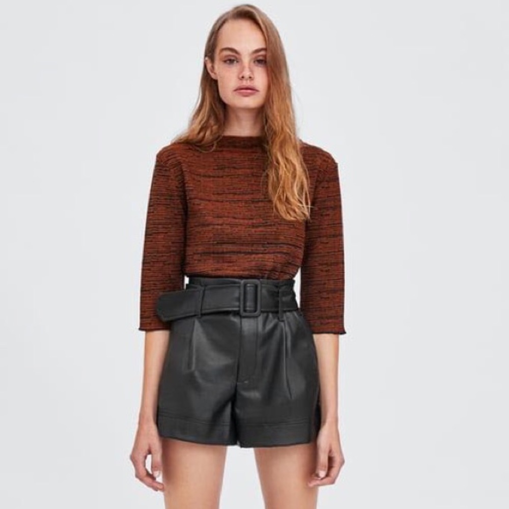 Black Leather Shorts.